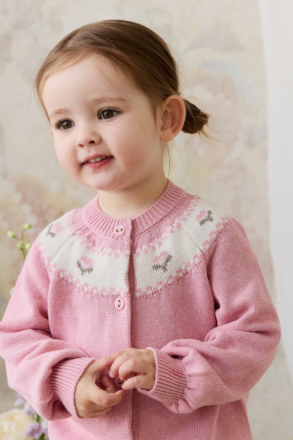 Annette Vest - Annette Jacquard - Pink Flutter Marle