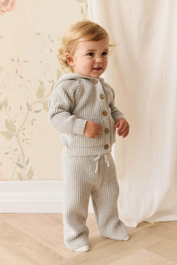 OG Morgan Gebreide Broek - Light Grey Marle