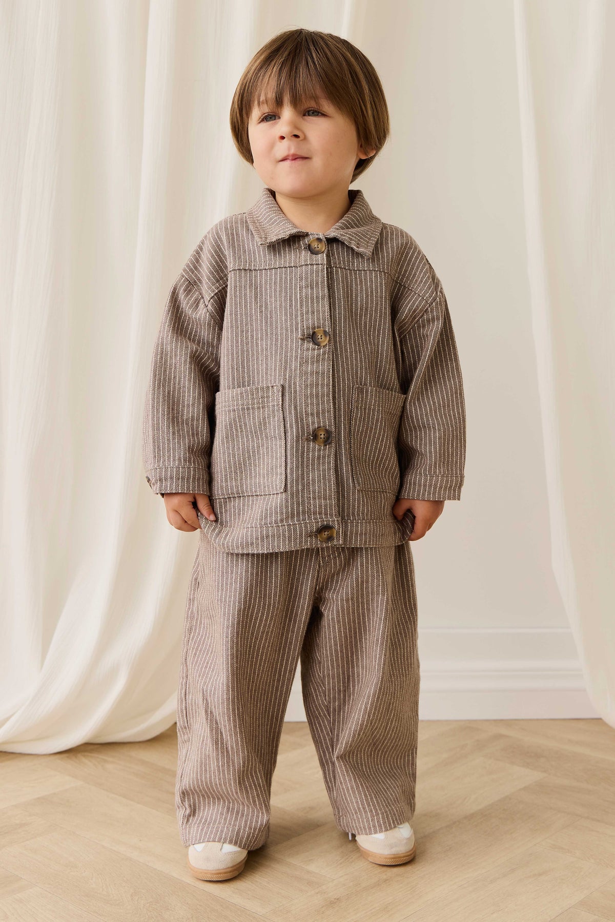 Abel Broek - Mini Pinstripe Cassava / Iroko - Arlina kinderkleding