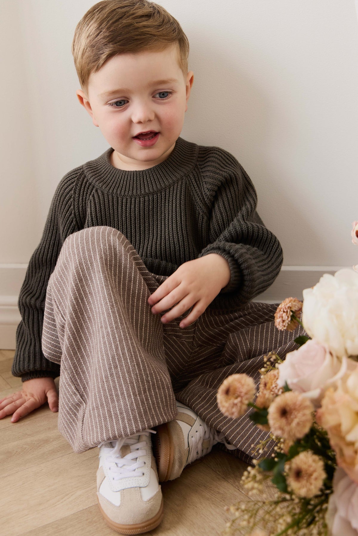Abel Broek - Mini Pinstripe Cassava / Iroko - Arlina kinderkleding