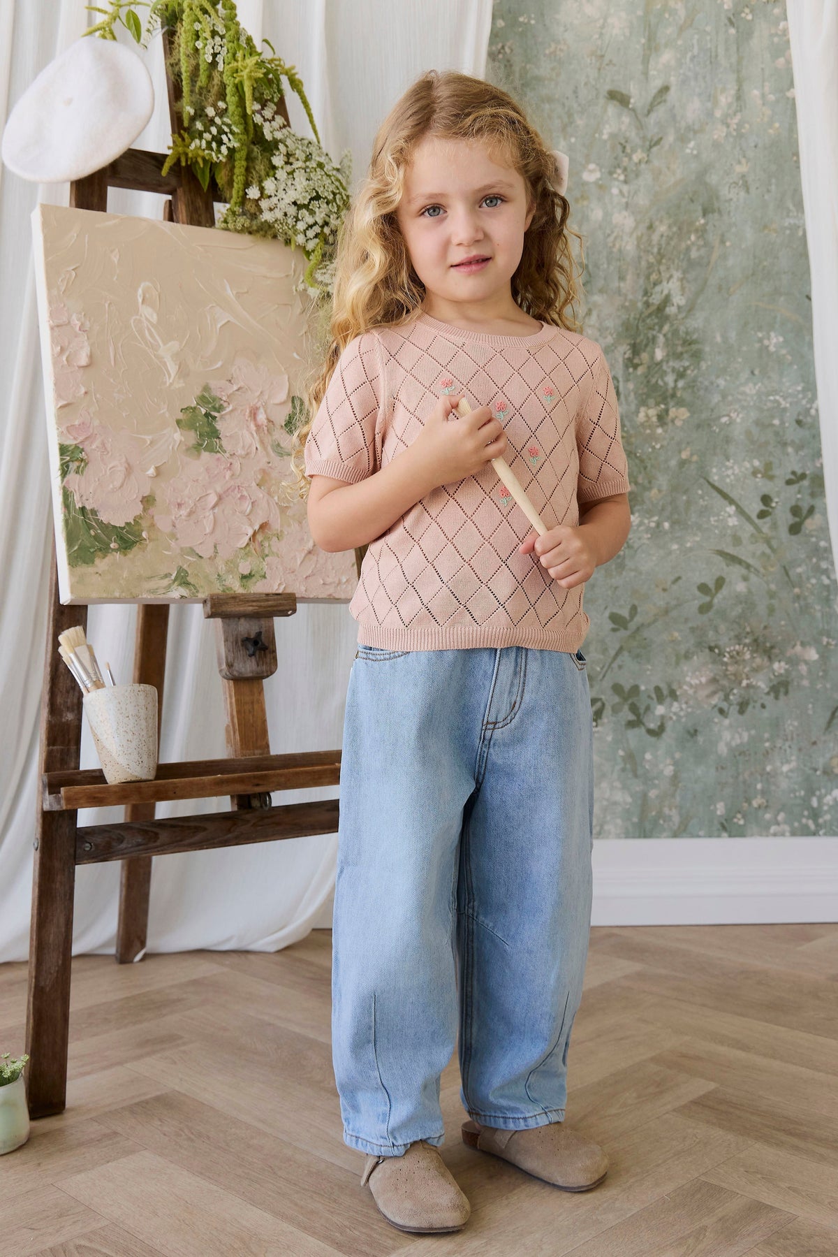 Alexandra Top - Rose Mist Alexandra Flower - Arlina kinderkleding