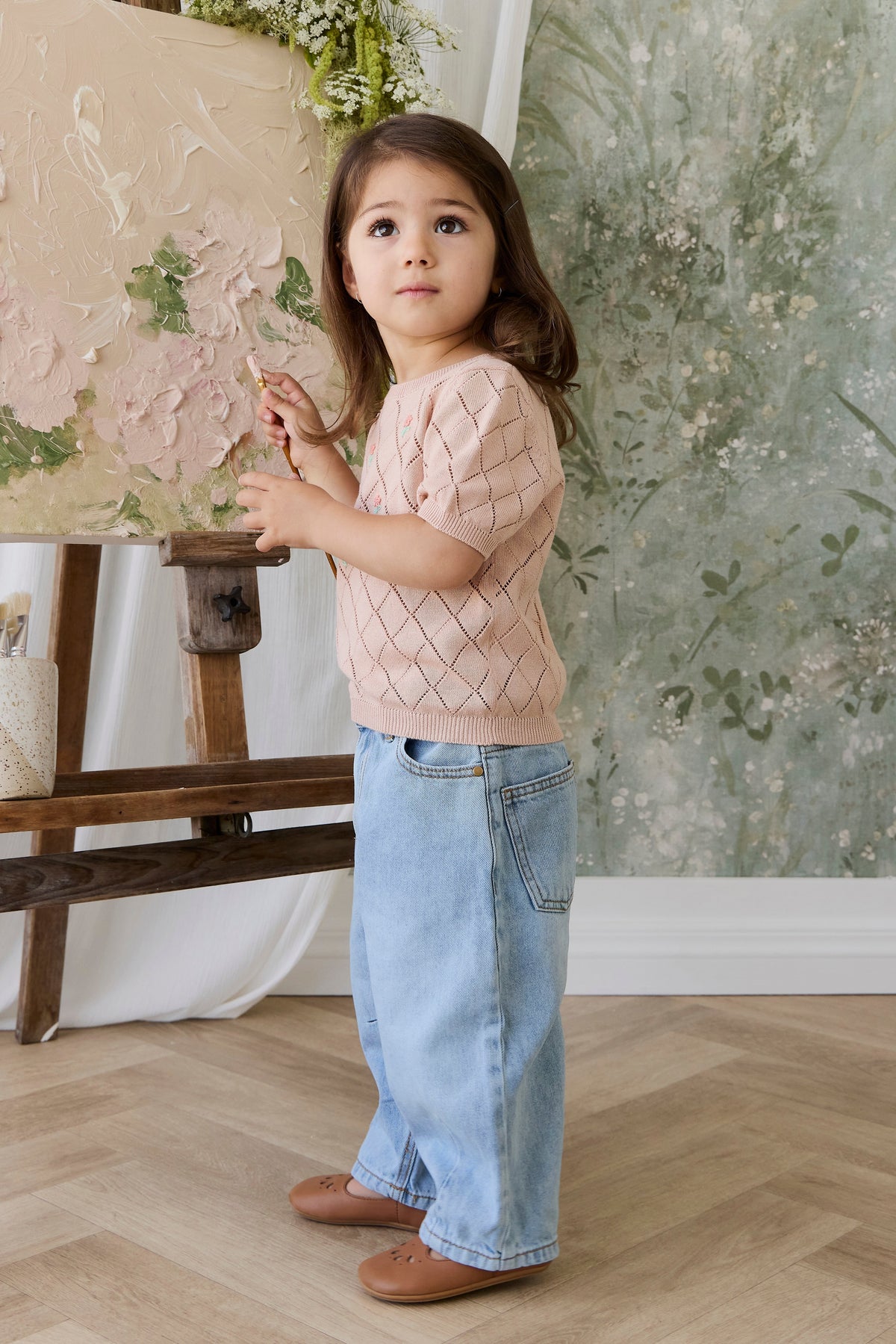 Alexandra Top - Rose Mist Alexandra Flower - Arlina kinderkleding