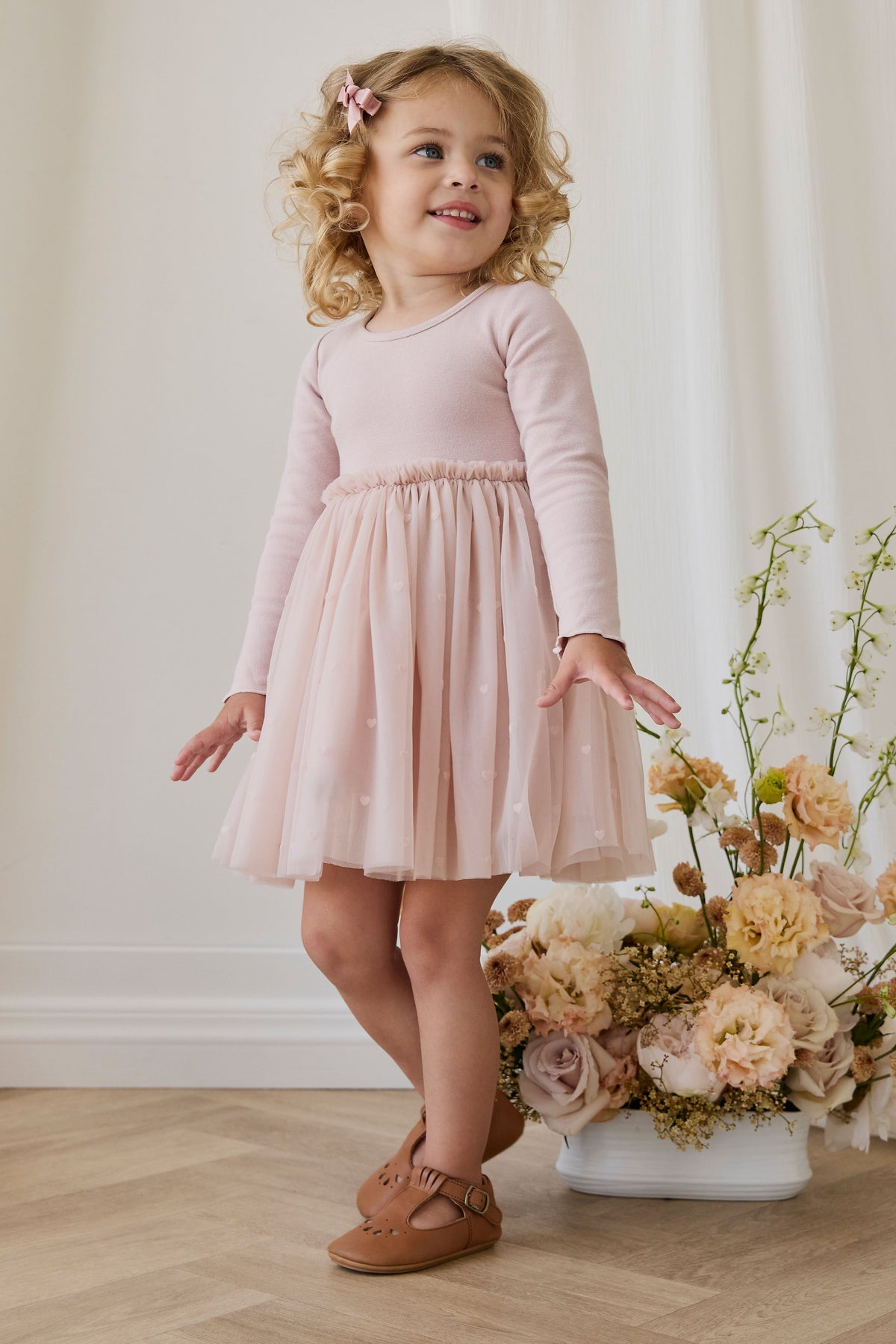 Anna Tule Jurkje - Petite Heart Rosie - Arlina kinderkleding