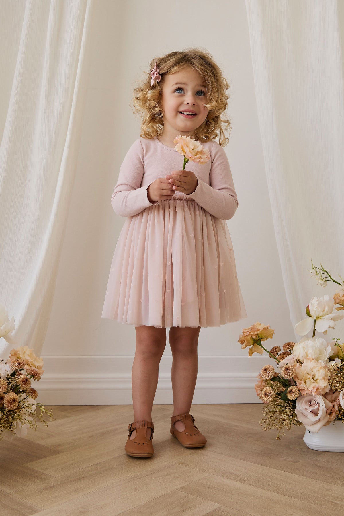 Anna Tule Jurkje - Petite Heart Rosie - Arlina kinderkleding