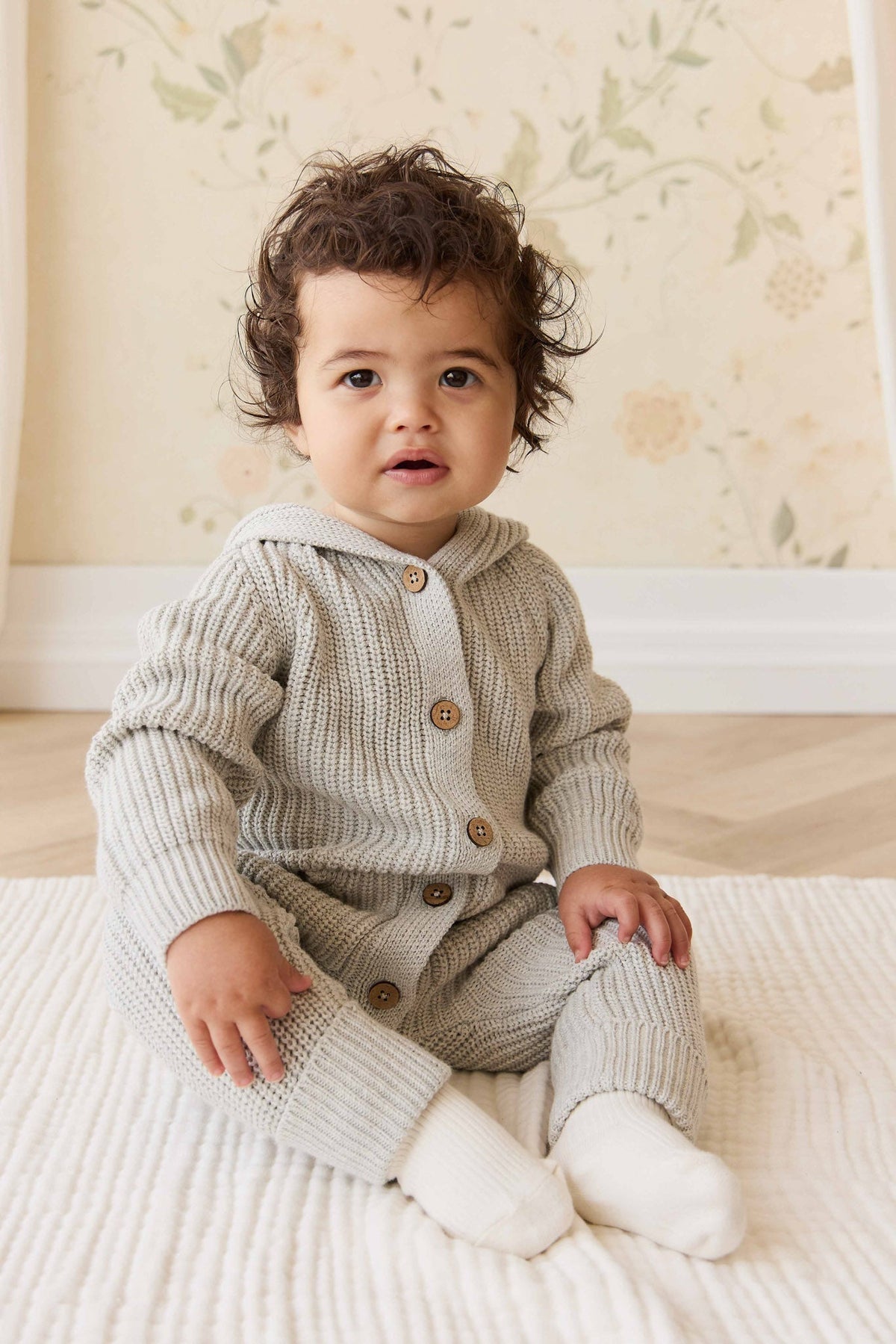 Bear Gebreid Pakje - Light Grey Marle - Arlina kinderkleding