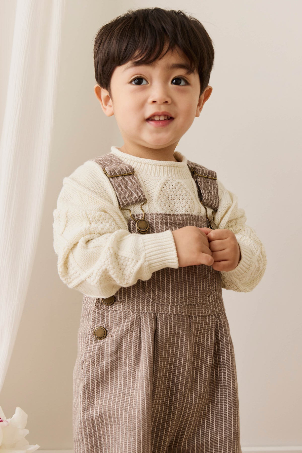 Blair Tuinbroek - Mini Pinstripe Cassava / Iroko - Arlina kinderkleding