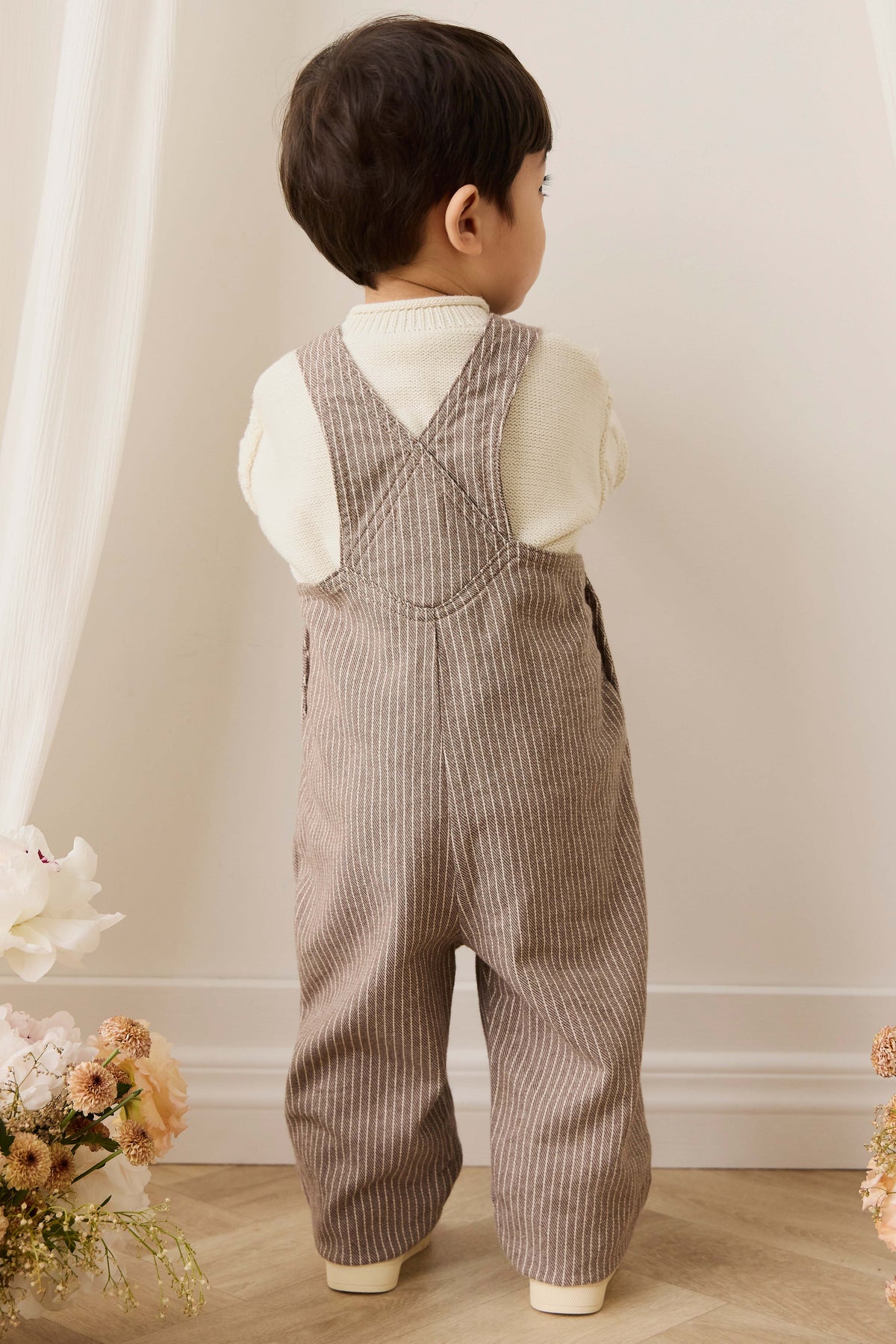 Blair Tuinbroek - Mini Pinstripe Cassava / Iroko - Arlina kinderkleding
