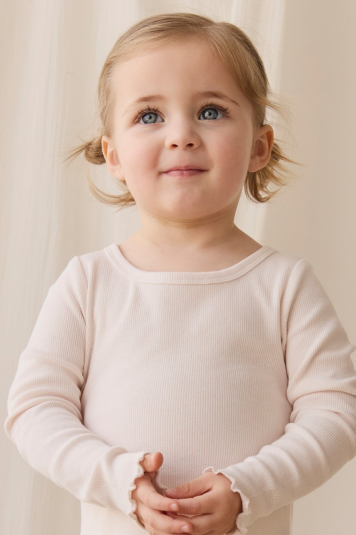 Fijn Geribd Katoenen Agathe Top - Blushed Rose - Arlina kinderkleding - hoofdfoto