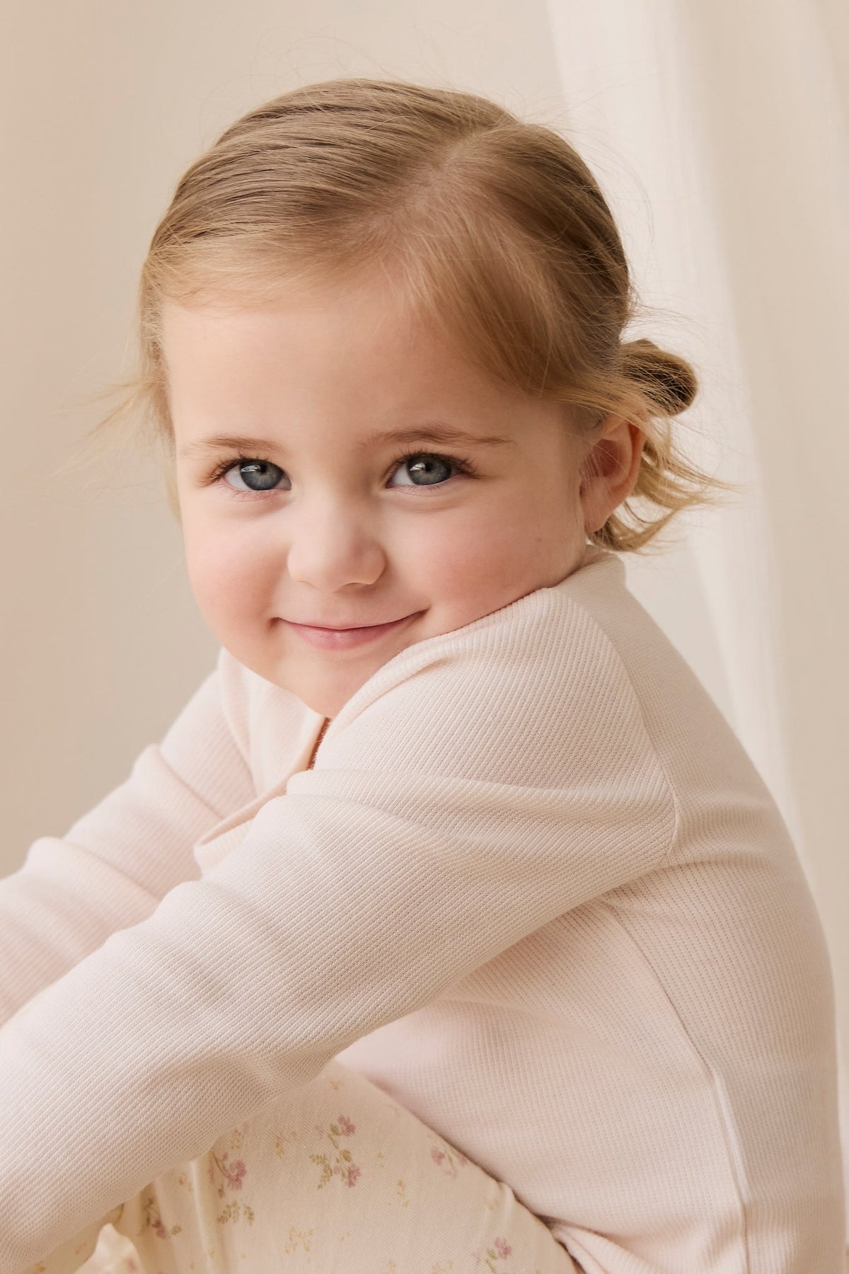 Fijn Geribd Katoenen Agathe Top - Blushed Rose - Arlina kinderkleding