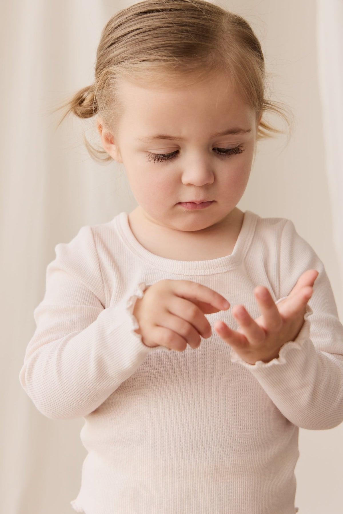 Fijn Geribd Katoenen Agathe Top - Blushed Rose - Arlina kinderkleding