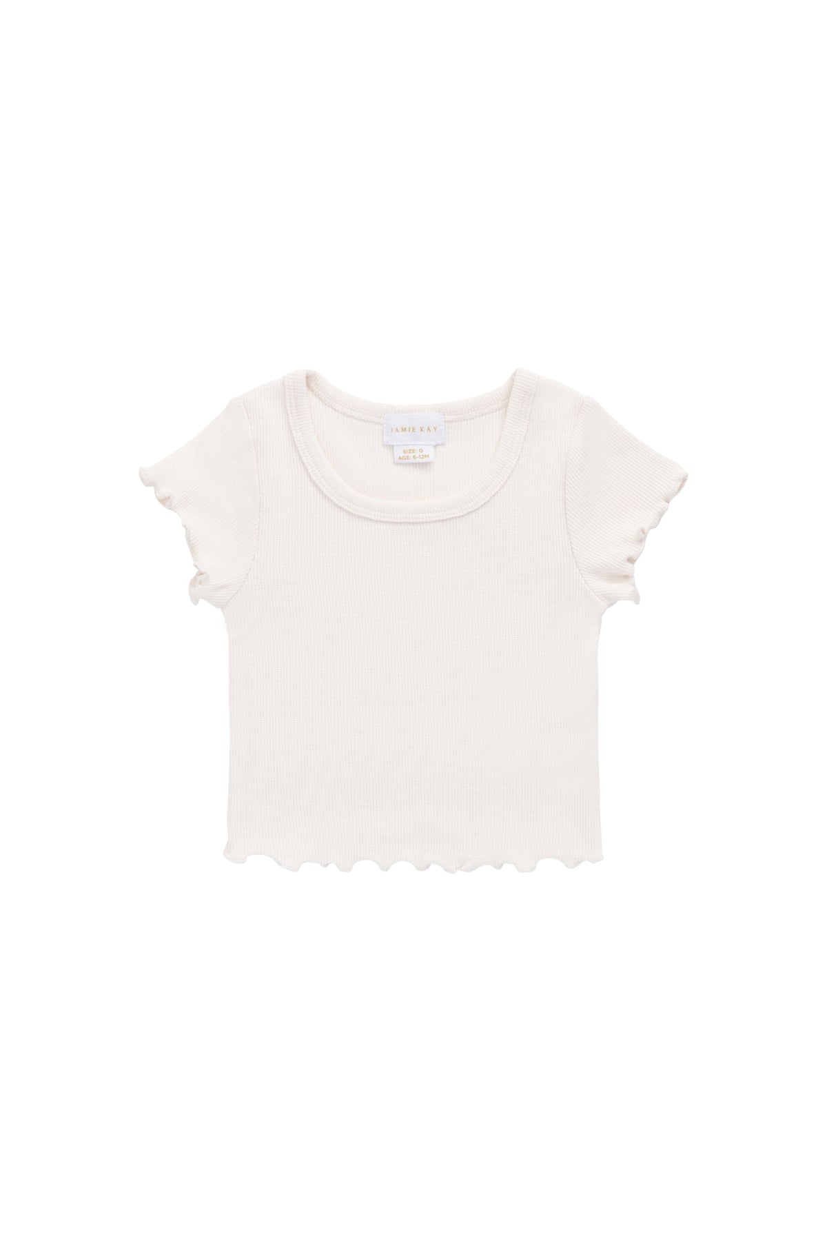 Fijn Geribd Katoenen Ines Top - Blushed Rose - Arlina kinderkleding - detail