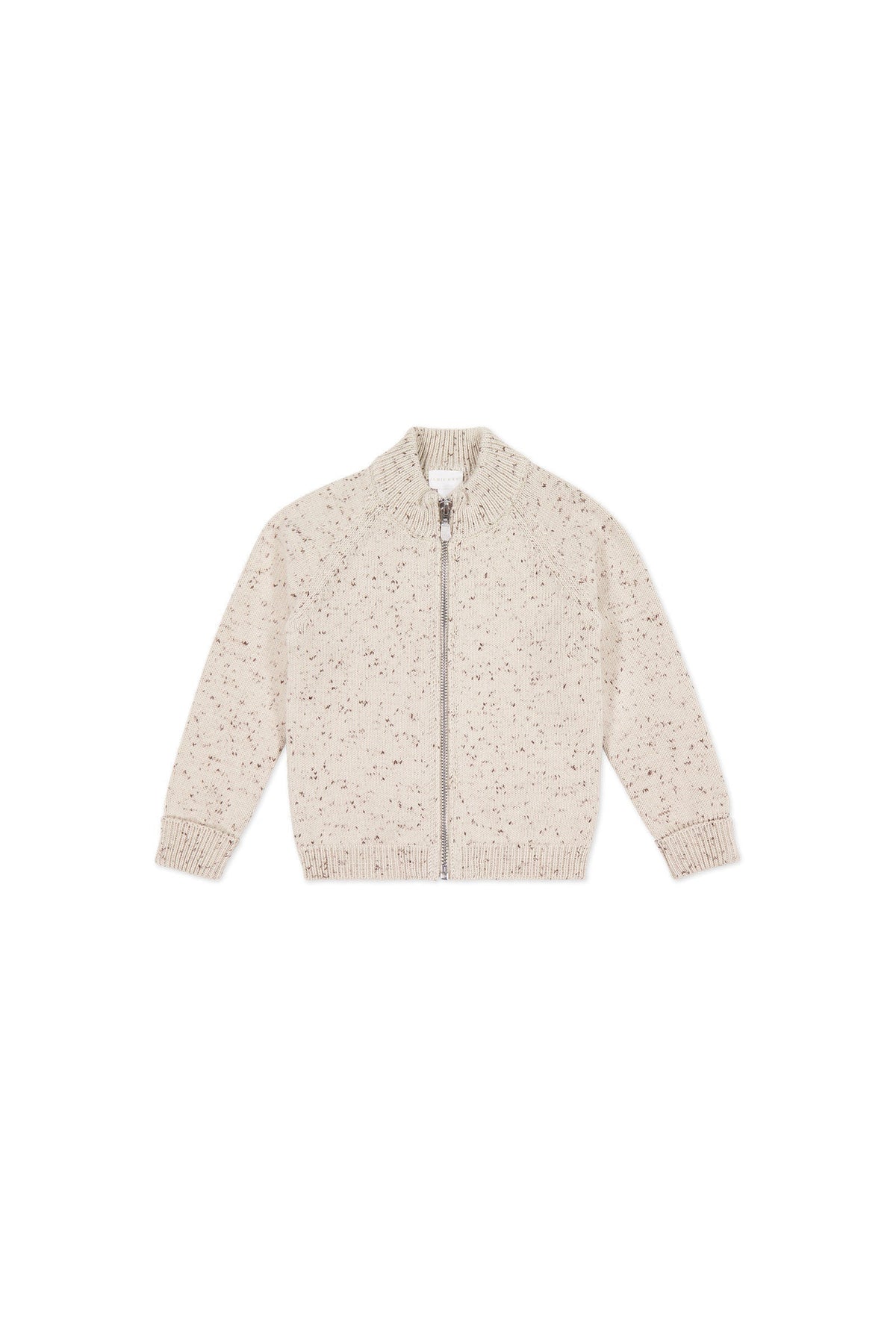 Dean Gebreid Rits Jasje - Oatmeal Shitake Dot - Arlina kinderkleding - detail