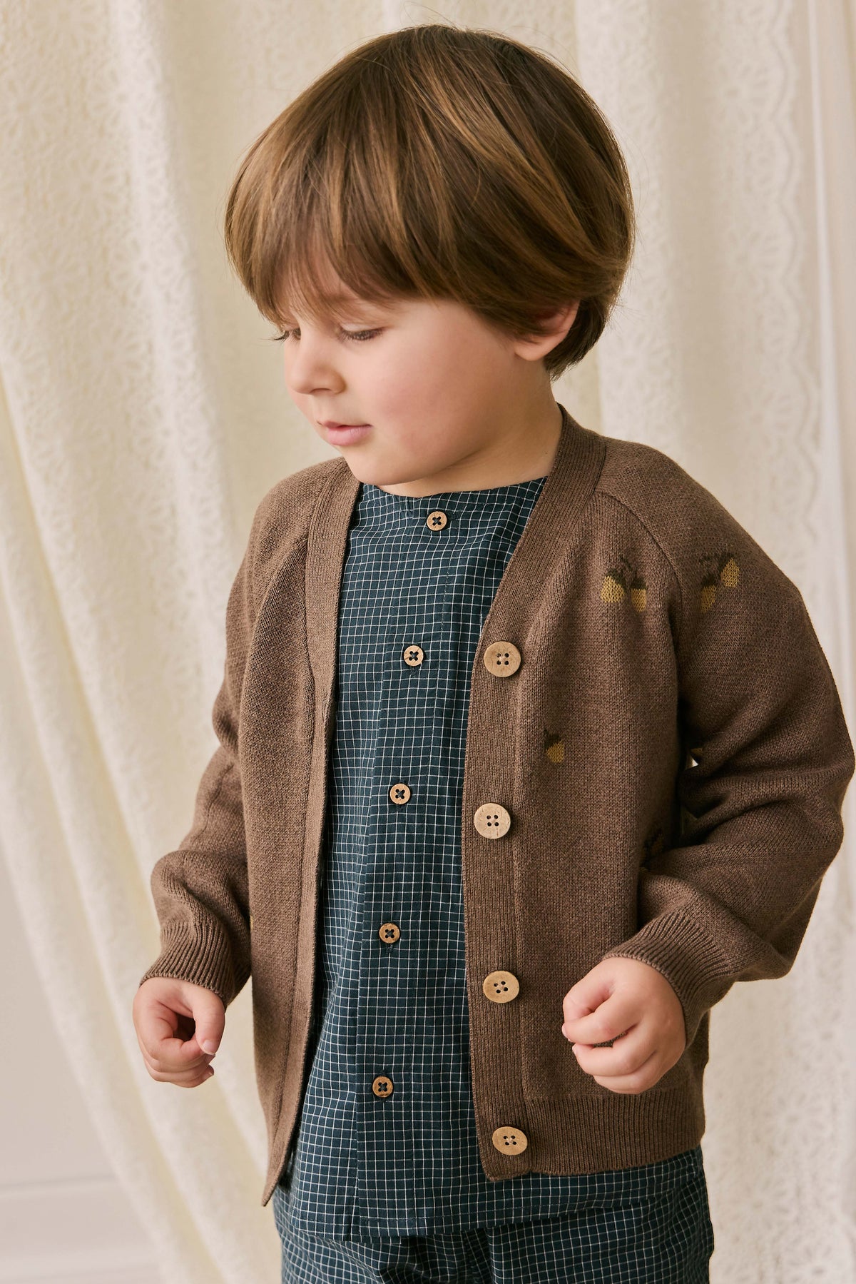Easton Vest - Forest Acorns Toasted Marle - Arlina kinderkleding