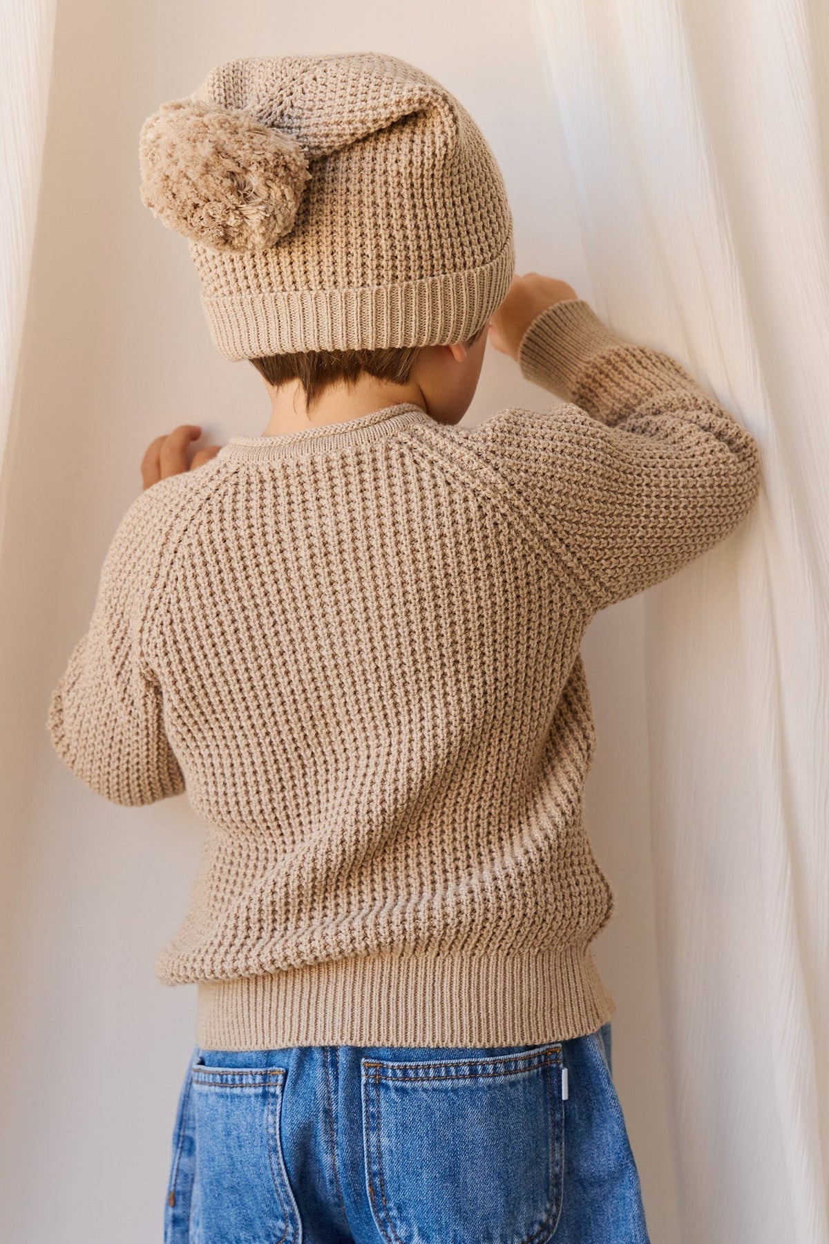 Lane Gebreid Vest - Sand Dune Marle - Arlina kinderkleding