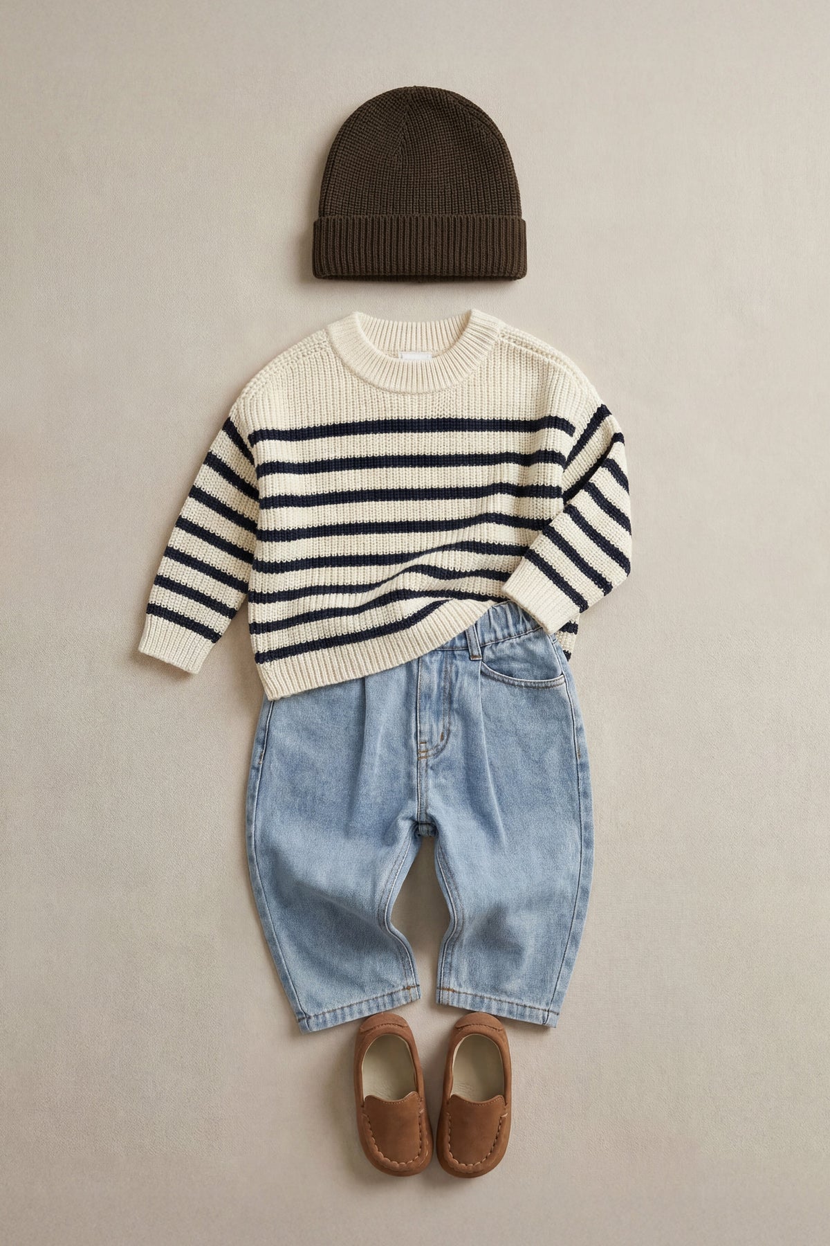Lawrence Gebreide Trui - Lawrence Stripe Cloud/Eclipse - Arlina kinderkleding