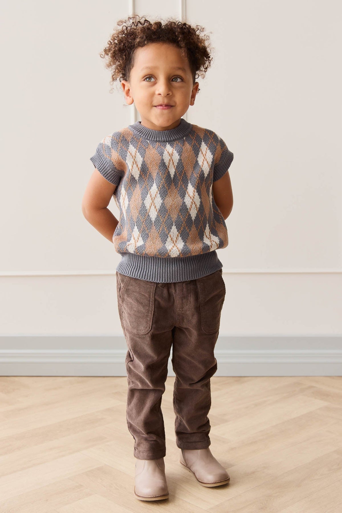 Marcus Gebreid Vest - Marcus Jacquard Arctic - Arlina kinderkleding