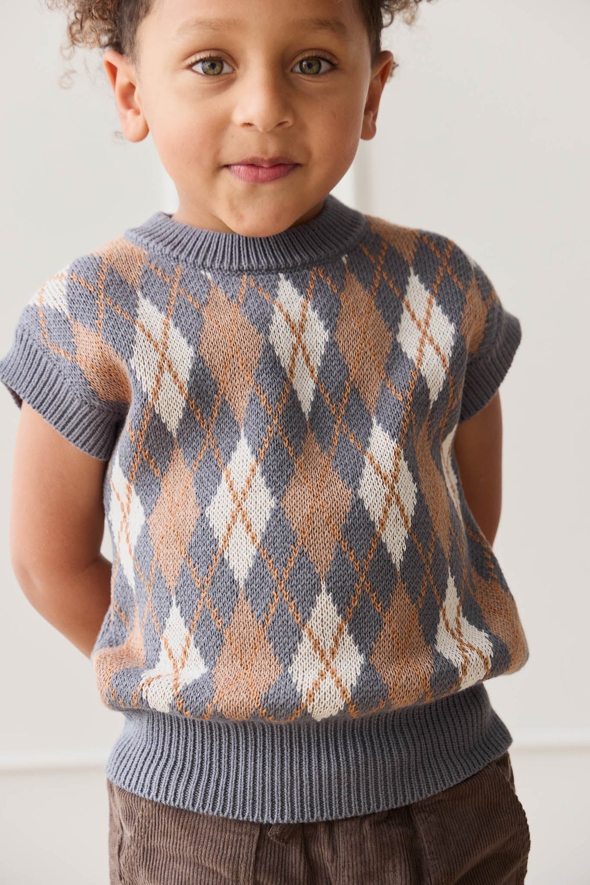 Marcus Gebreid Vest - Marcus Jacquard Arctic - Arlina kinderkleding