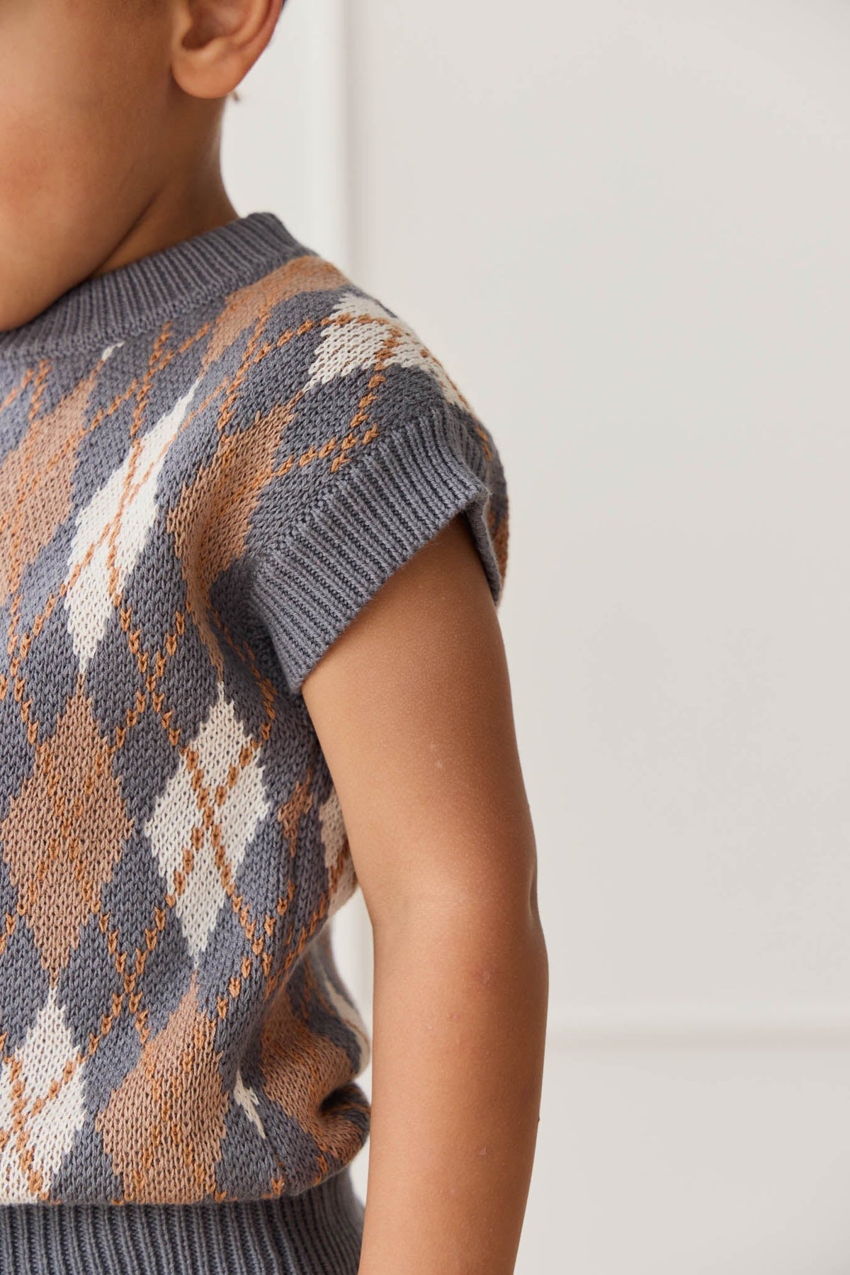 Marcus Gebreid Vest - Marcus Jacquard Arctic - Arlina kinderkleding