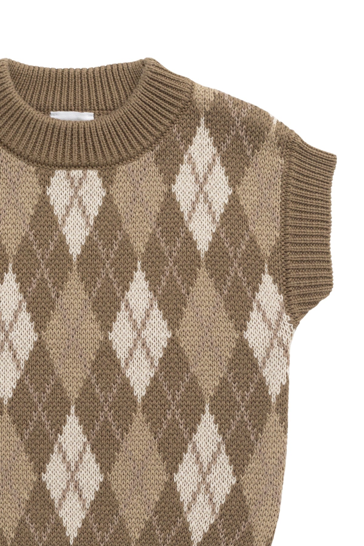 Marcus Gebreid Vest - Marcus Jacquard Pecan - Arlina kinderkleding