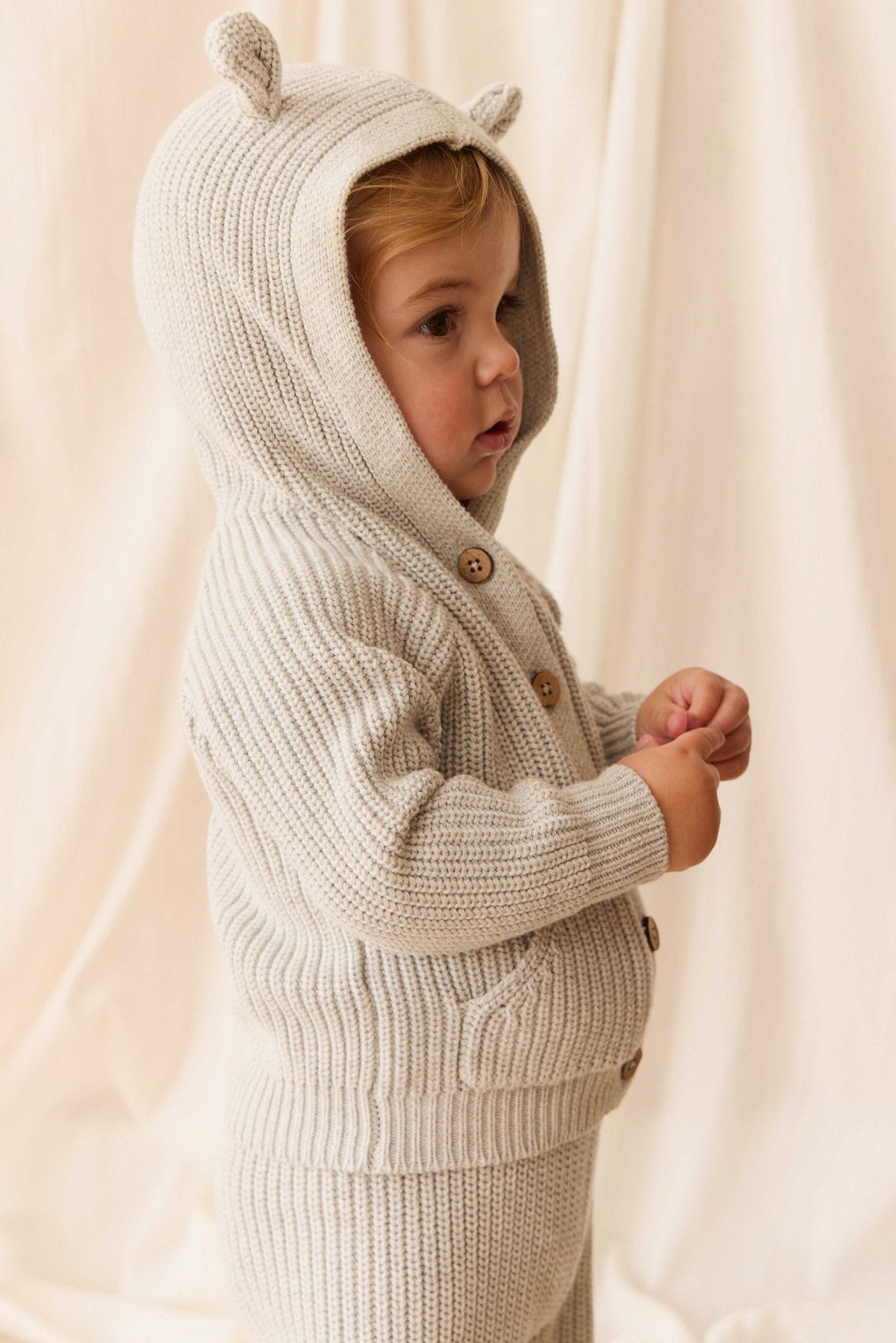 OG Bear Knit - Light Grey Marle - Arlina kinderkleding - hoofdfoto