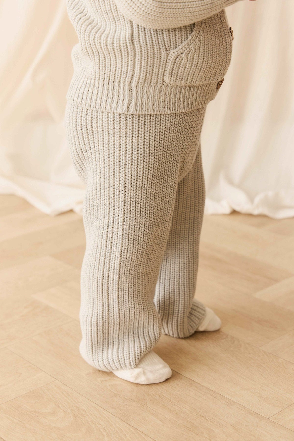 OG Morgan Gebreide Broek - Light Grey Marle - Arlina kinderkleding