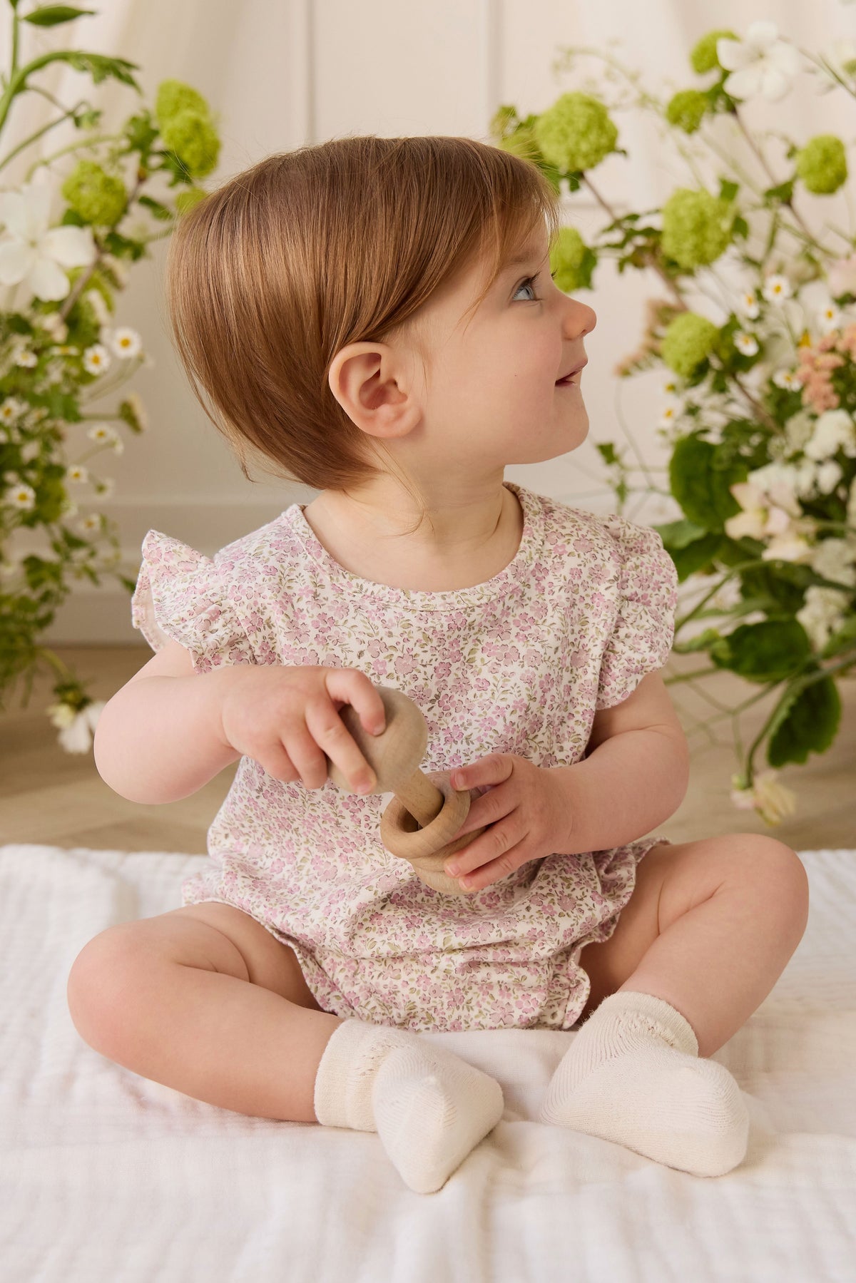 Biologisch Katoenen Adrienne Speelpakje - Tully Mauve - Arlina kinderkleding