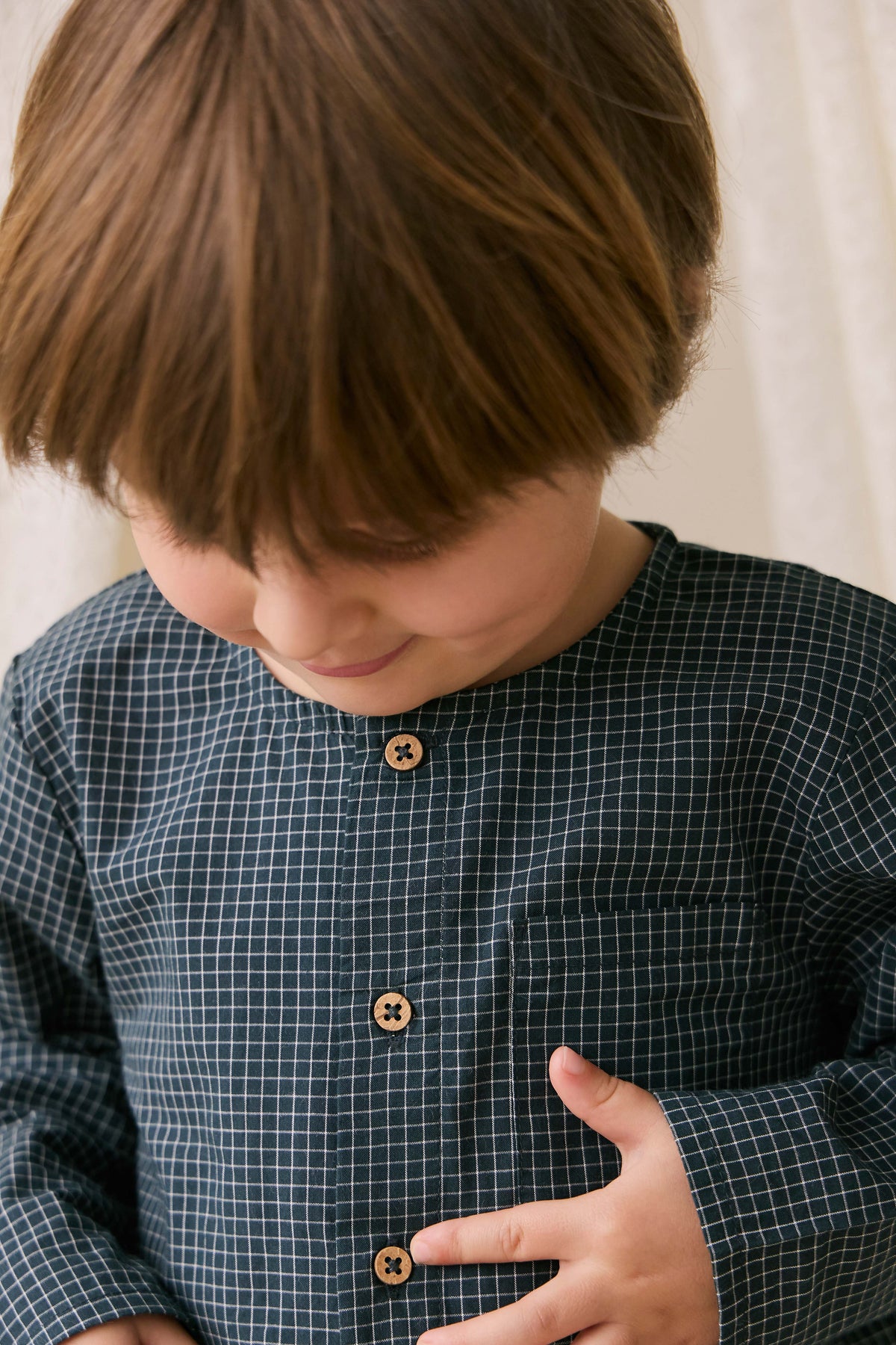 Biologisch Katoenen Albie Top - Forest Grid - Arlina kinderkleding