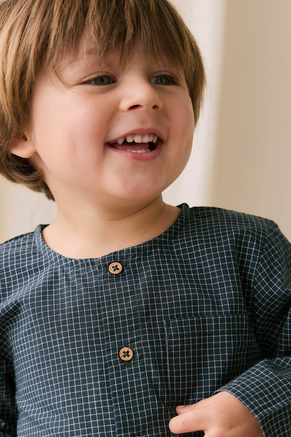 Biologisch Katoenen Albie Top - Forest Grid - Arlina kinderkleding