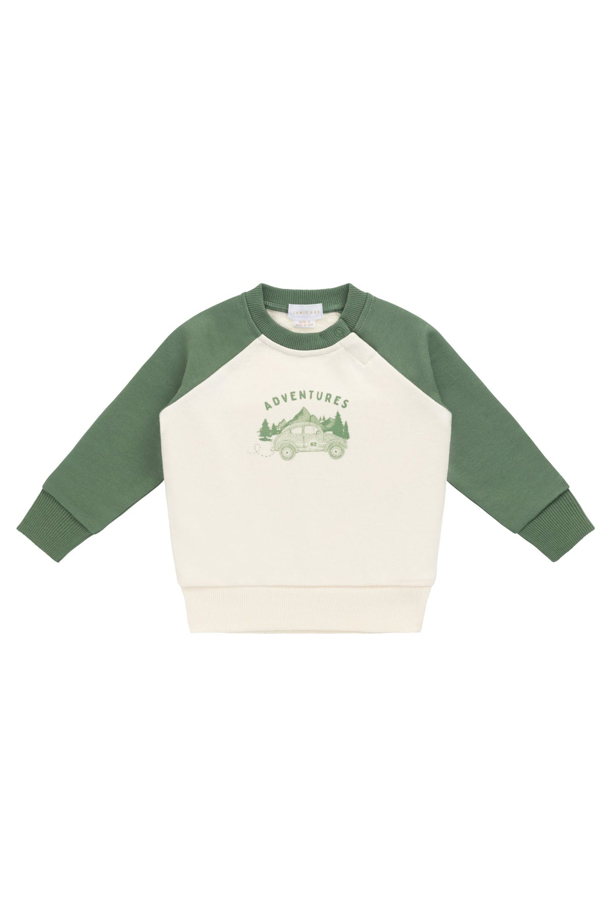 Biologisch Katoenen Alden Sweater - Adventure Buggy Snow Pea - Arlina kinderkleding - detail