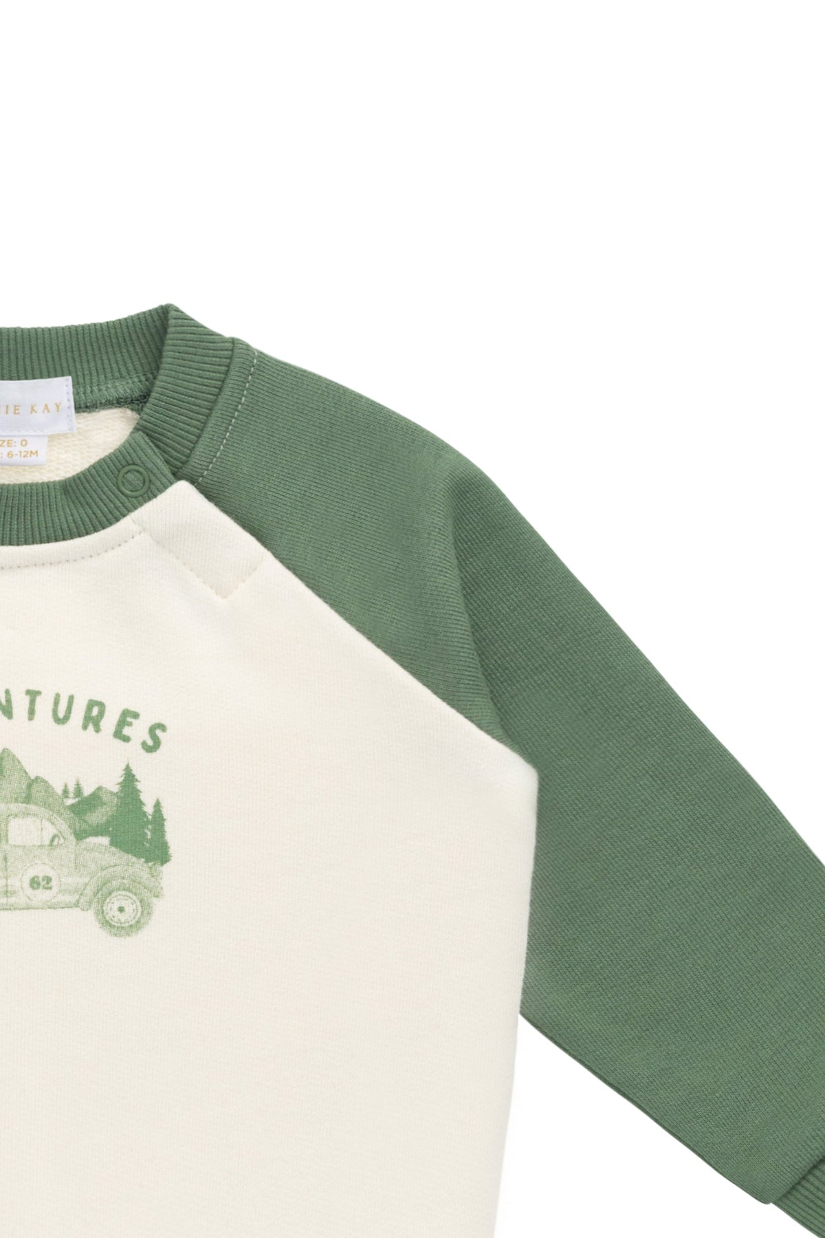 Biologisch Katoenen Alden Sweater - Adventure Buggy Snow Pea - Arlina kinderkleding