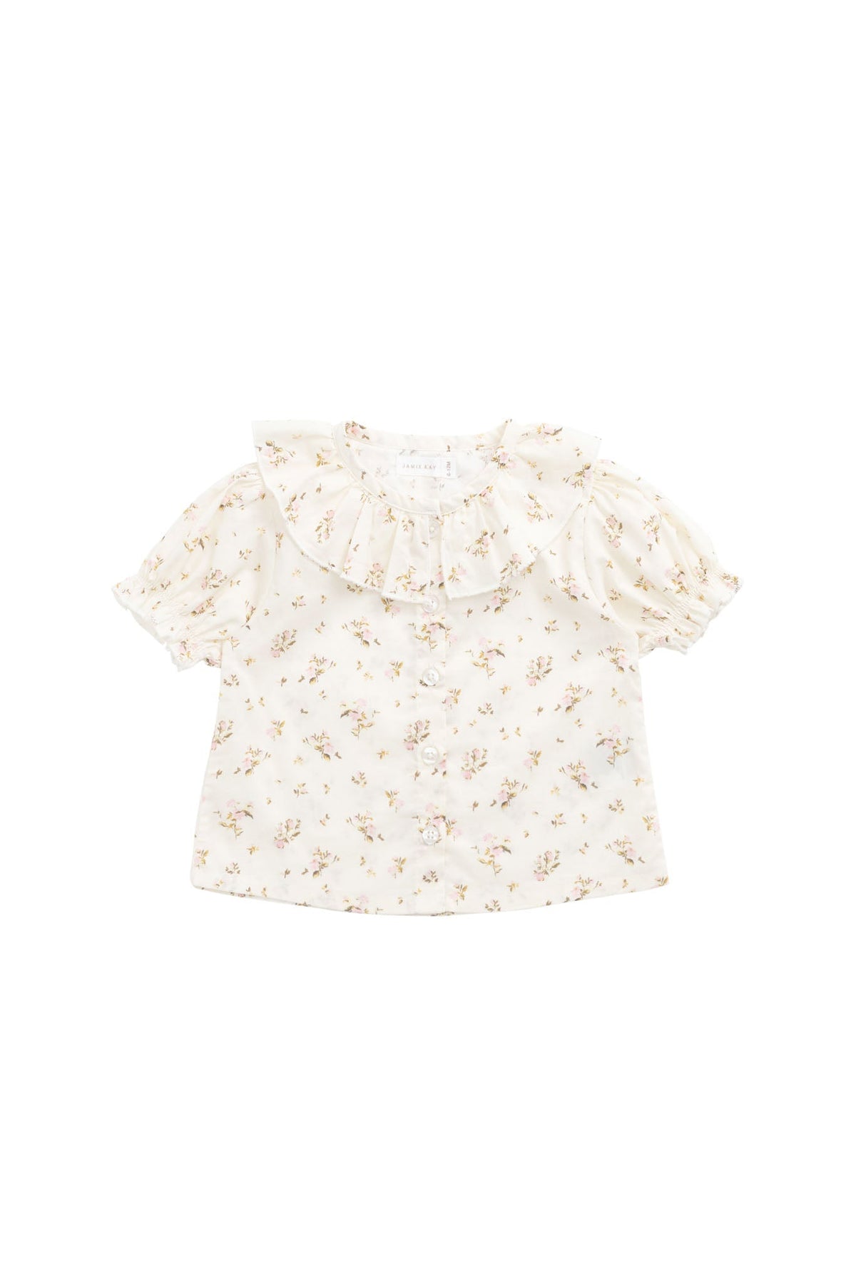 Biologisch Katoenen Alora Top - Bianca Antique - Arlina kinderkleding - detail