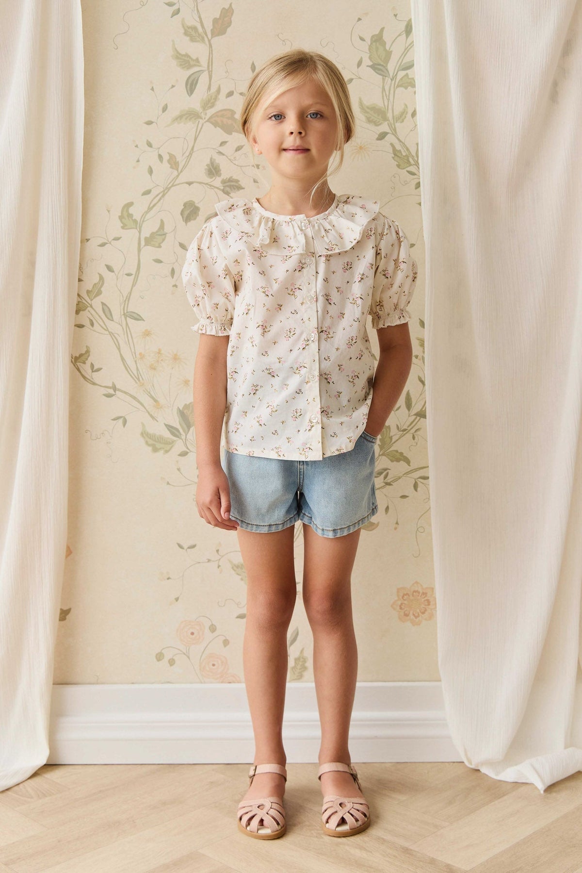 Biologisch Katoenen Alora Top - Bianca Antique - Arlina kinderkleding