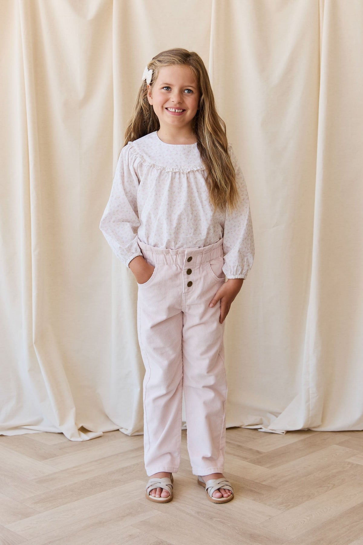 Biologisch Katoenen Amira Blouse - Aries Mauve - Arlina kinderkleding