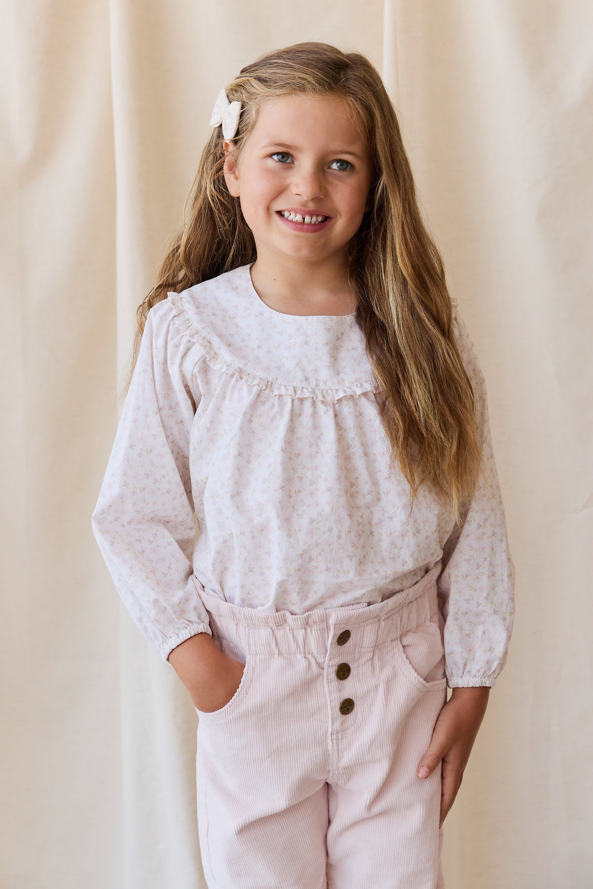 Biologisch Katoenen Amira Blouse - Aries Mauve - Arlina kinderkleding