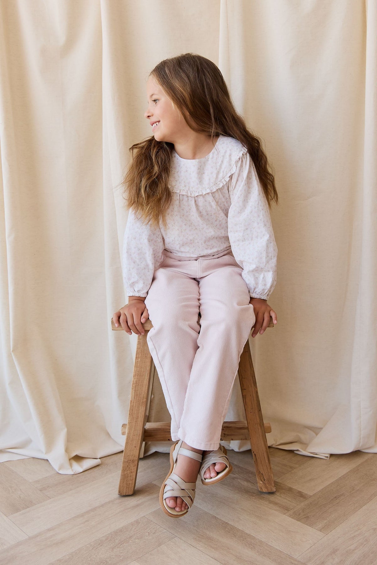 Biologisch Katoenen Amira Blouse - Aries Mauve - Arlina kinderkleding