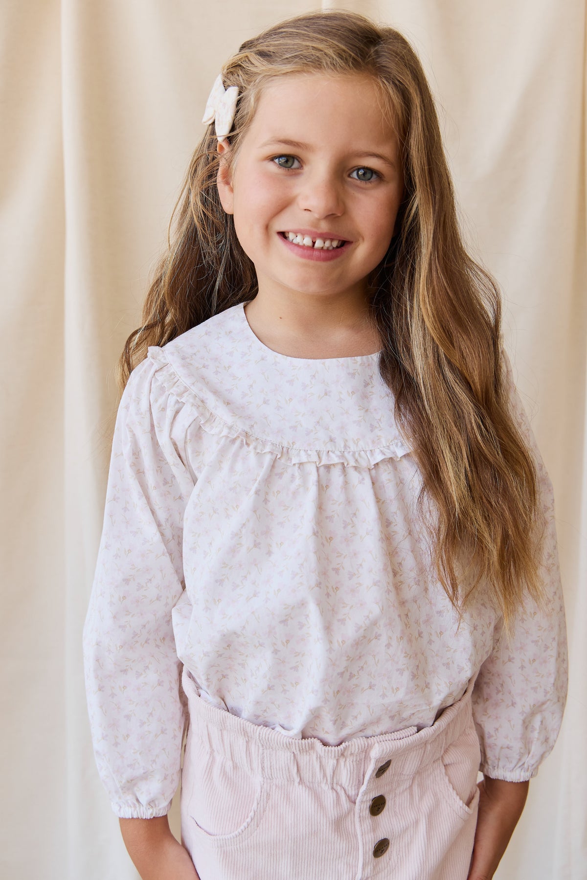 Biologisch Katoenen Amira Blouse - Aries Mauve - Arlina kinderkleding