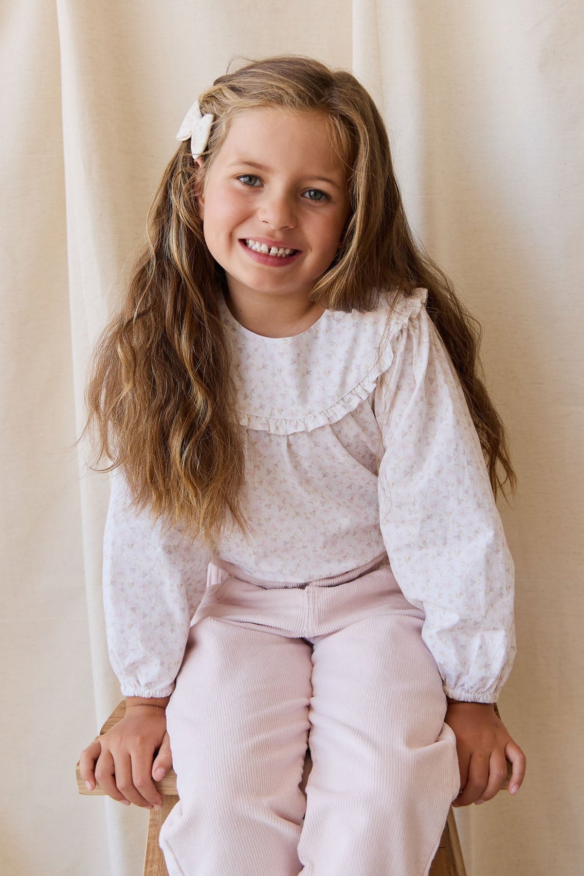 Biologisch Katoenen Amira Blouse - Aries Mauve - Arlina kinderkleding