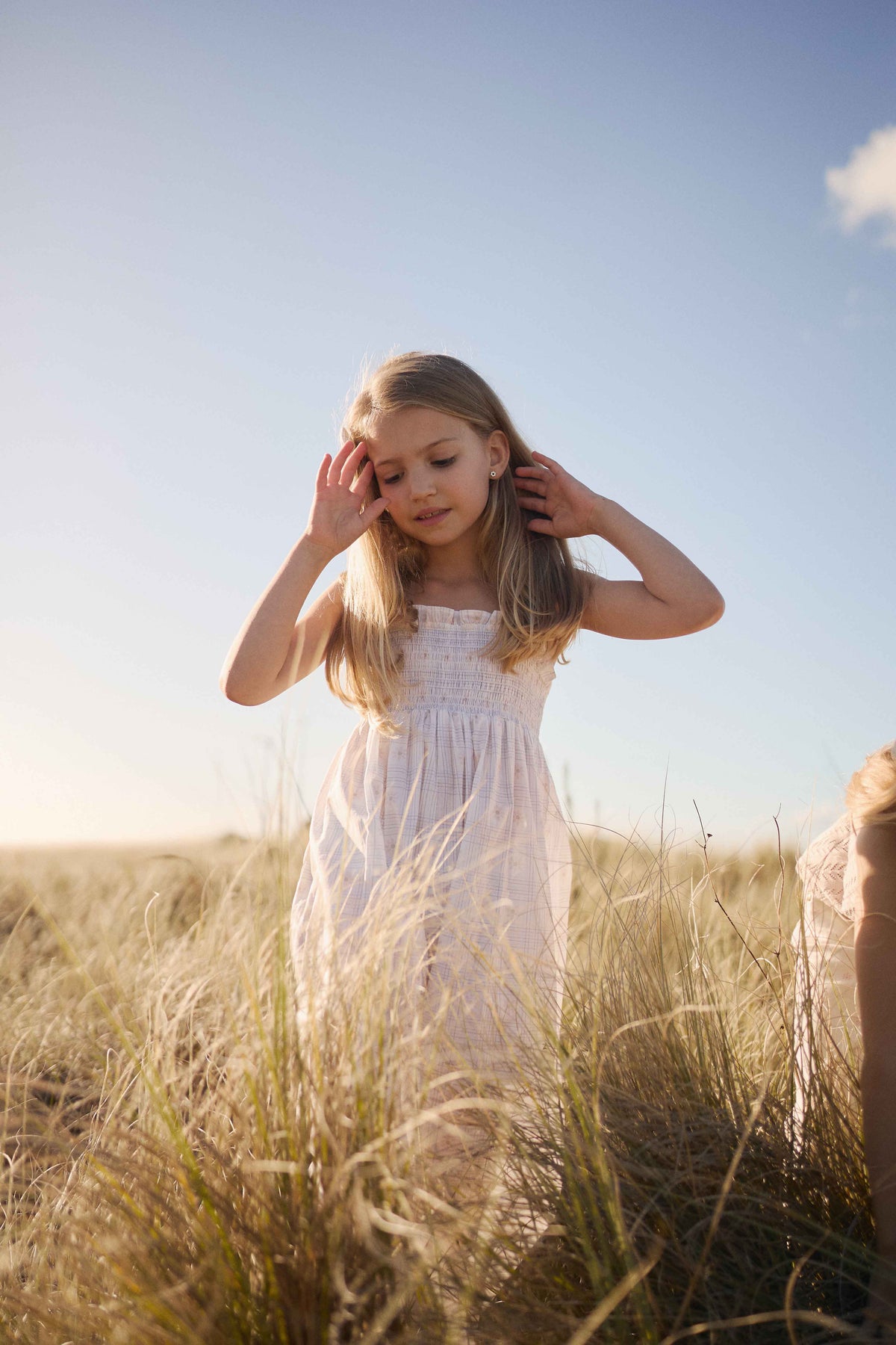 Biologisch Katoenen Arabella Jumpsuit - Marguerite Egret - Arlina kinderkleding