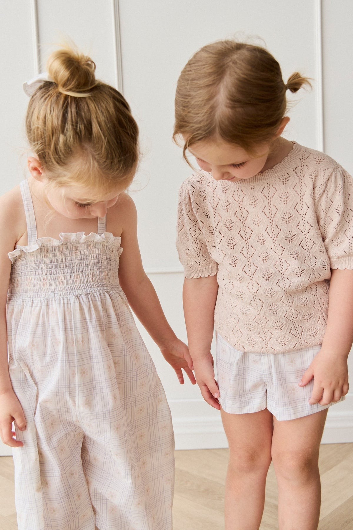 Biologisch Katoenen Arabella Jumpsuit - Marguerite Egret - Arlina kinderkleding