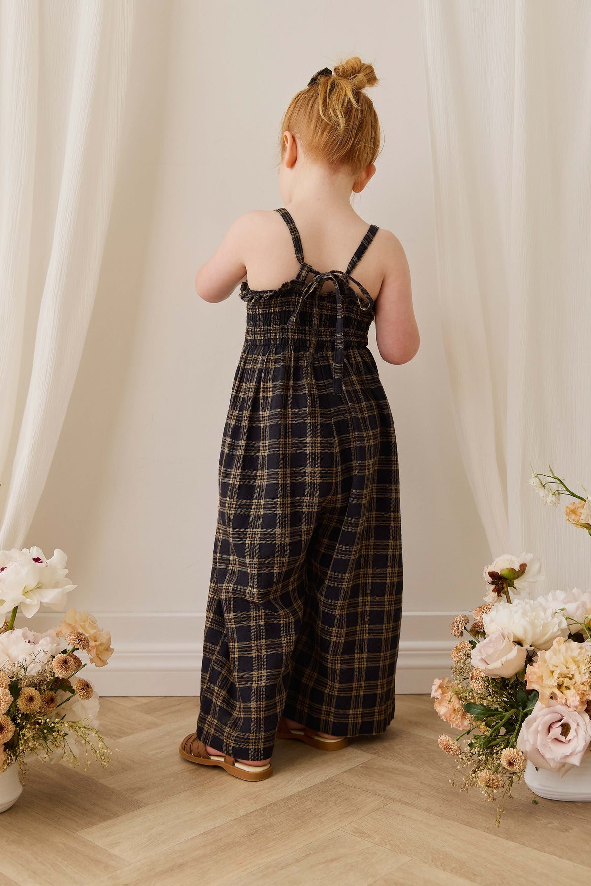 Biologisch Katoenen Arabella Jumpsuit - Woodland Check - Arlina kinderkleding