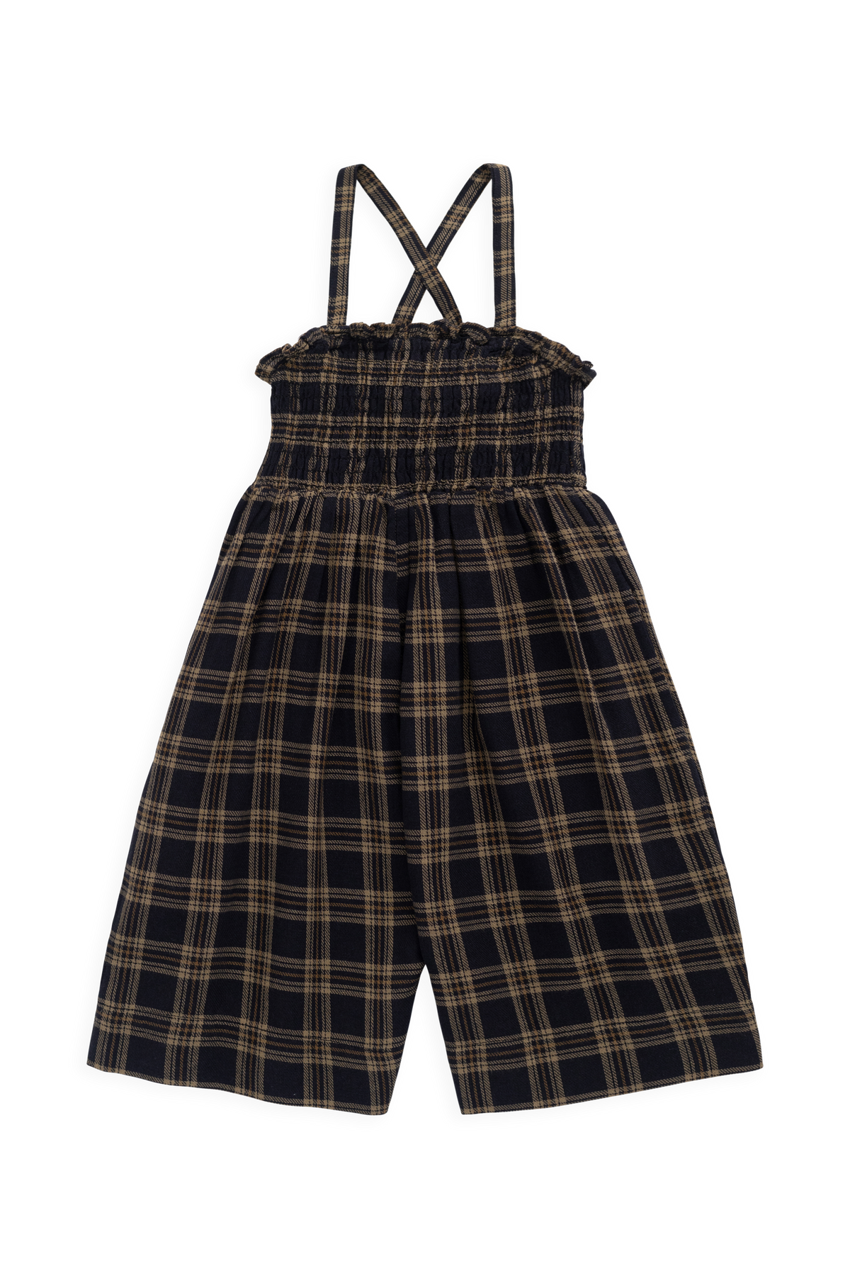 Biologisch Katoenen Arabella Jumpsuit - Woodland Check - Arlina kinderkleding - detail