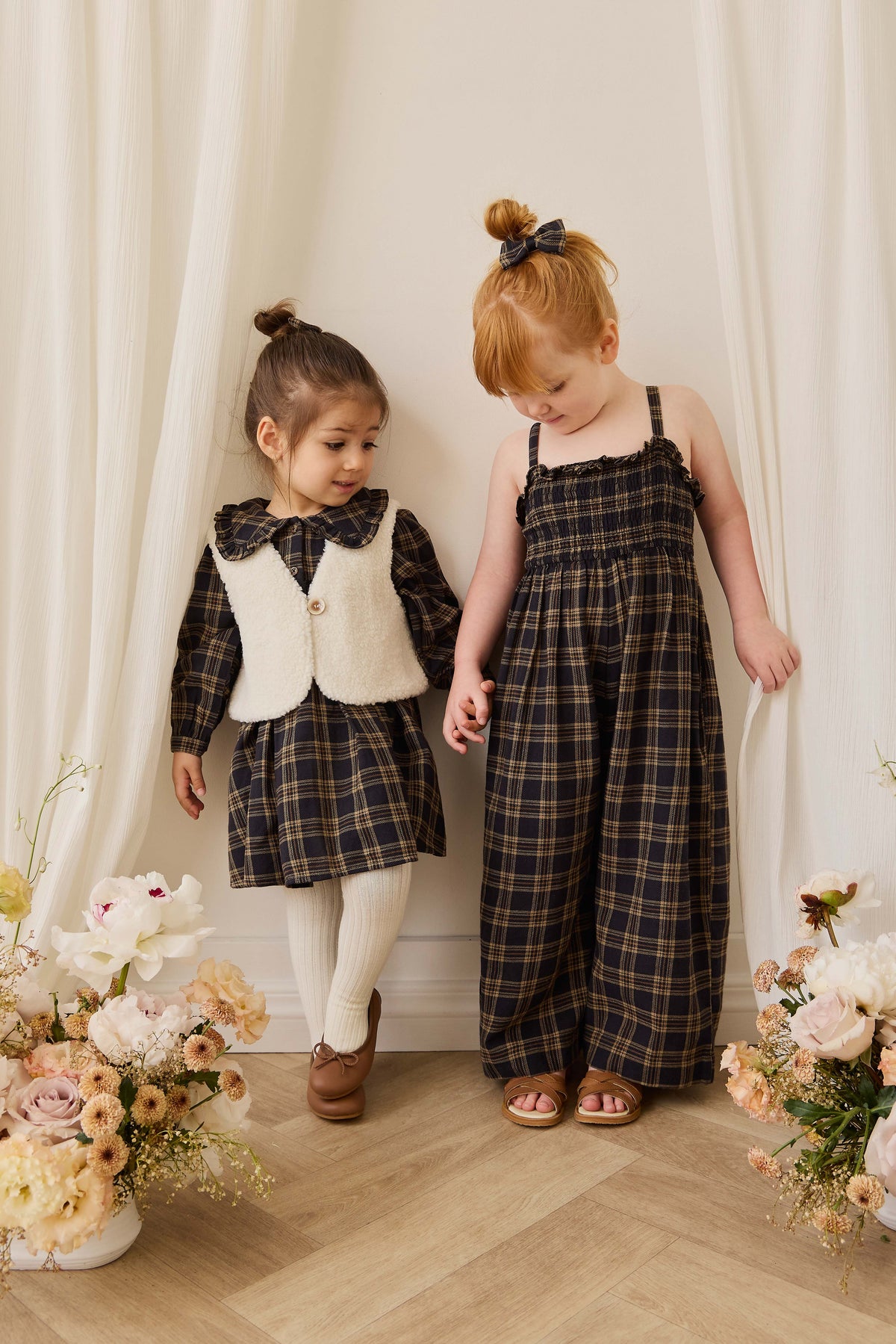 Biologisch Katoenen Arabella Jumpsuit - Woodland Check - Arlina kinderkleding