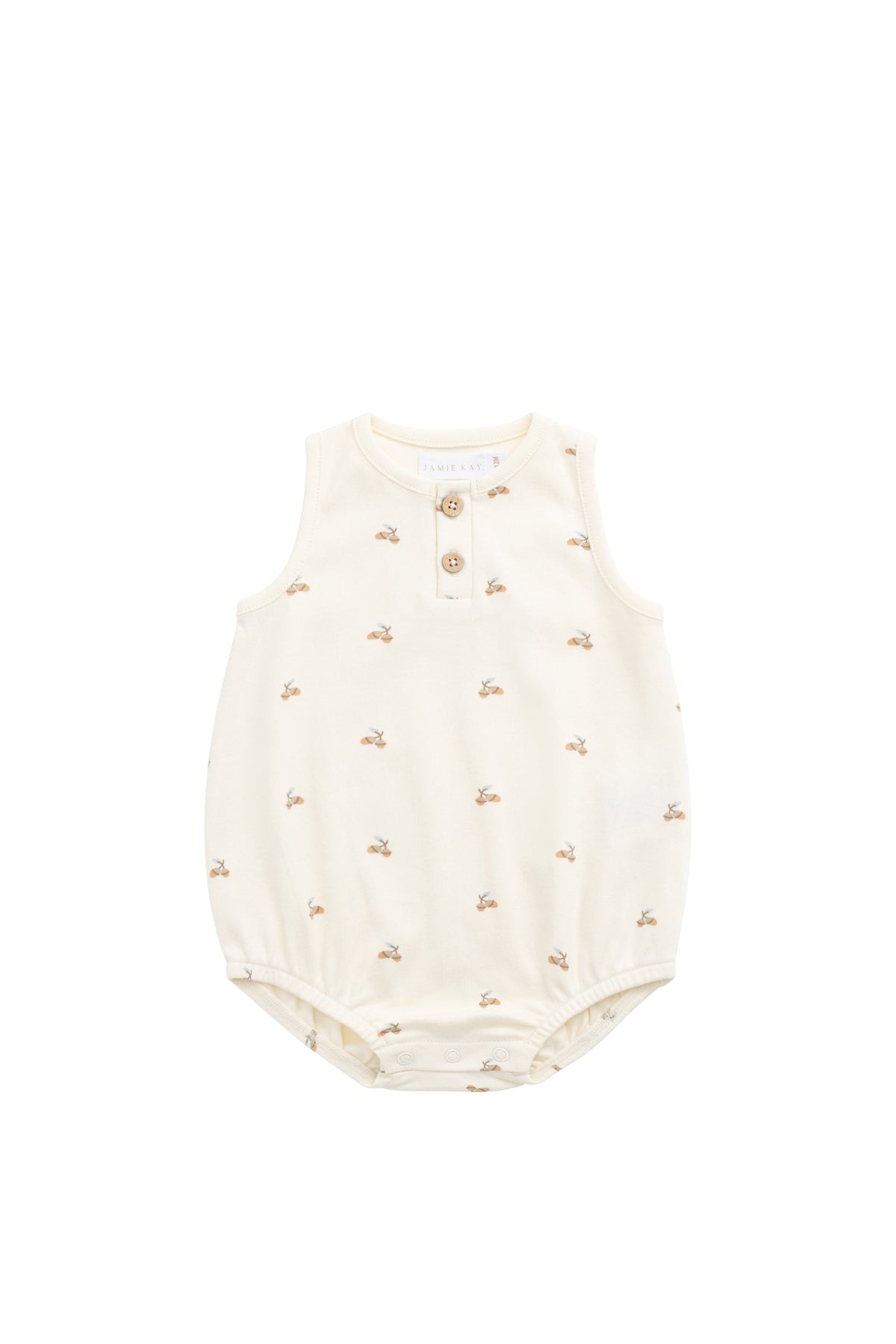 Biologisch Katoenen Archie Speelpakje - Forest Night Acorns - Arlina kinderkleding - detail
