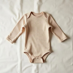 Rib body met lange mouw, havermout - Arlina