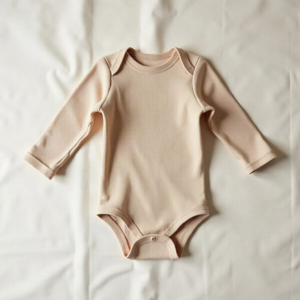 Rib body met lange mouw, havermout - Arlina